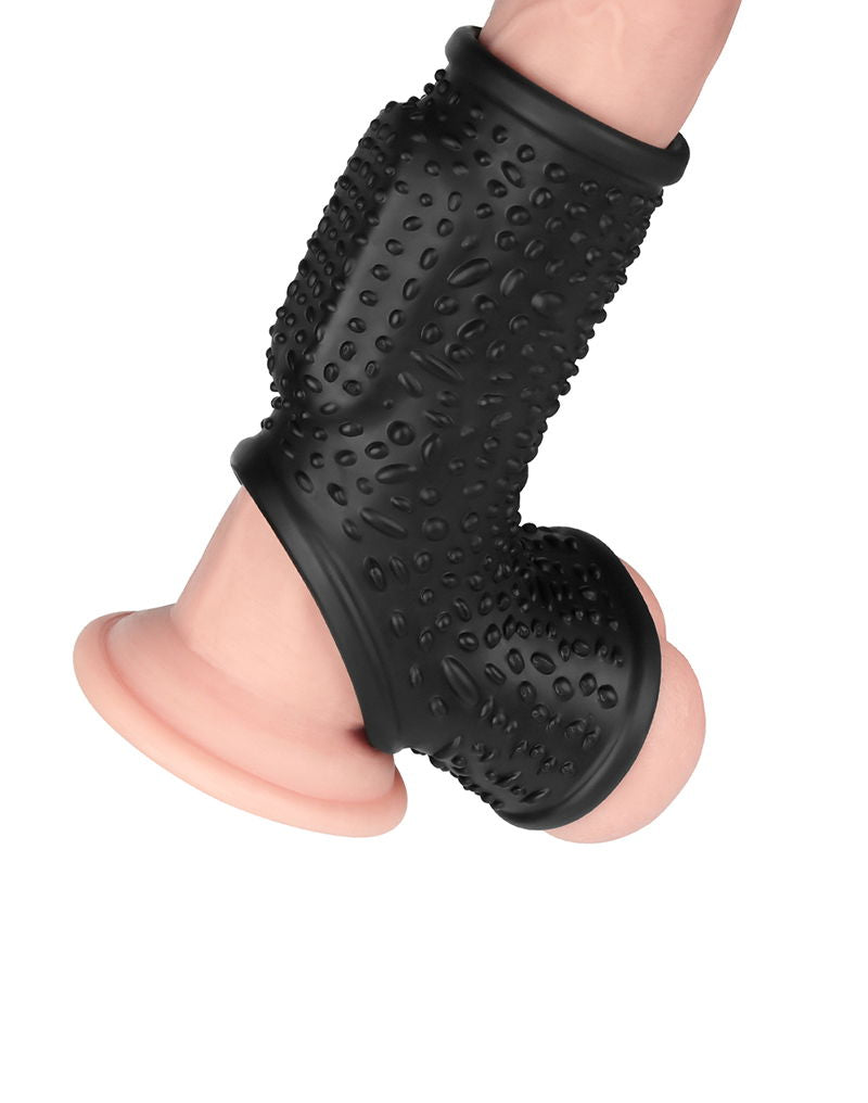 LoveToy - Drip Knights Ring - Vibrating Penis and Scrotum Sleeve - Ø 2.8 cm - Black-Erotiekvoordeel.nl