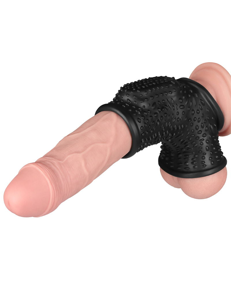 LoveToy - Drip Knights Ring - Vibrating Penis and Scrotum Sleeve - Ø 2.8 cm - Black-Erotiekvoordeel.nl
