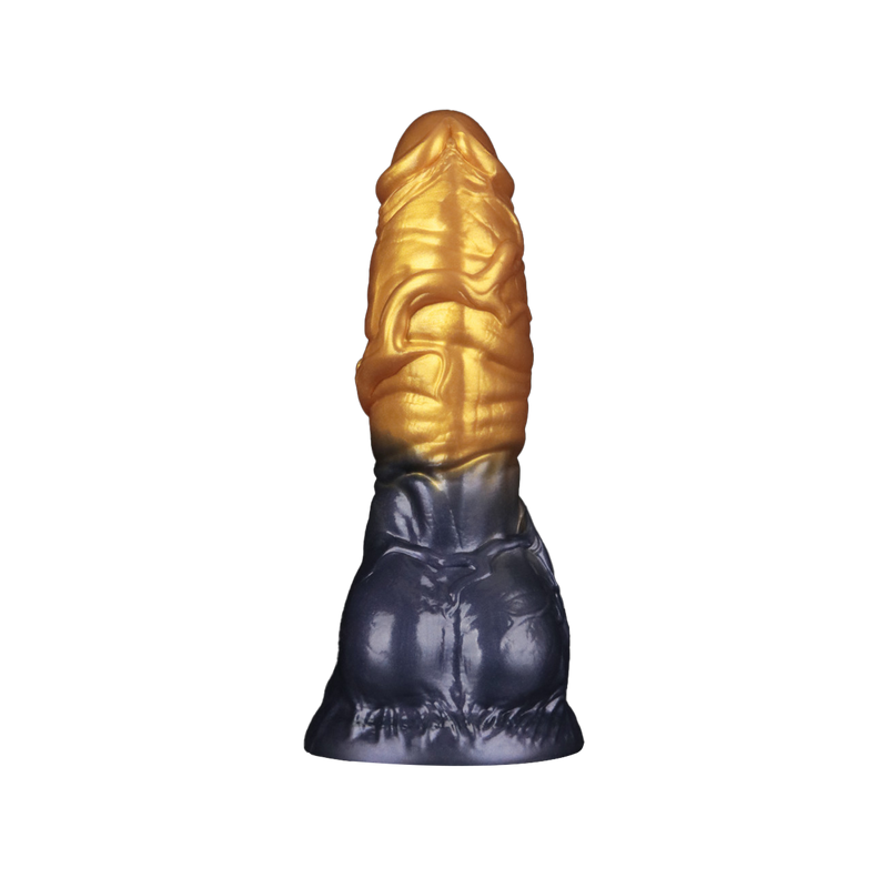 LoveToy - Silicone double densité - Gode gonflable - Or/Noir-Erotiekvoordeel.nl