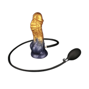 LoveToy - Silicone double densité - Gode gonflable - Or/Noir-Erotiekvoordeel.nl