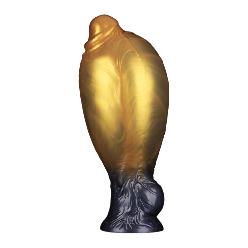 LoveToy - Silicone double densité - Gode gonflable - Or/Noir-Erotiekvoordeel.nl