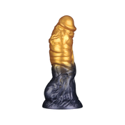 LoveToy - Silicone double densité - Gode gonflable - Or/Noir-Erotiekvoordeel.nl
