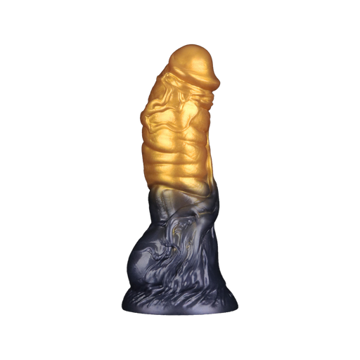 LoveToy - Silicone double densité - Gode gonflable - Or/Noir-Erotiekvoordeel.nl