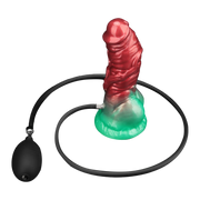 LoveToy - Silicone double densité - Gode gonflable - Rouge/Vert-Erotiekvoordeel.nl