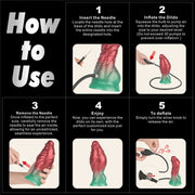 LoveToy - Silicone double densité - Gode gonflable - Rouge/Vert - Erotiekvoordeel.nl