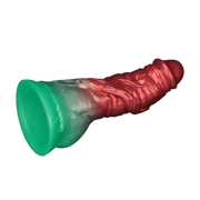 LoveToy - Silicone double densité - Gode gonflable - Rouge/Vert-Erotiekvoordeel.nl