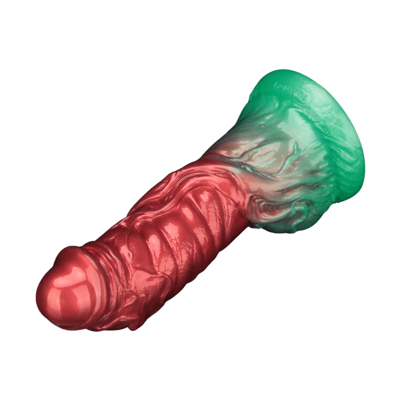 LoveToy - Silicone double densité - Gode gonflable - Rouge/Vert -Erotiekvoordeel.nl