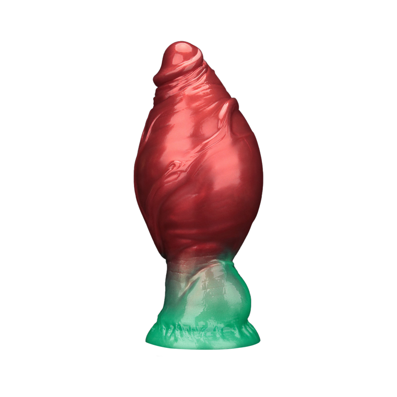 LoveToy - Silicone double densité - Gode gonflable - Rouge/Vert-Erotiekvoordeel.nl