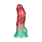 LoveToy - Silicone double densité - Gode gonflable - Rouge/Vert-Erotiekvoordeel.nl