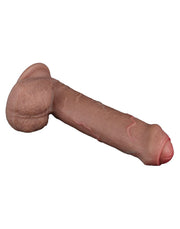 LoveToy - Dubbellaags Siliconen Dildo - 20,5 cm x Ø 4 cm - Bruin-Erotiekvoordeel.nl