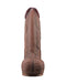 LoveToy - Dubbellaags Siliconen Dildo XXL - Lengte 33 cm - Diameter 5,5 cm - Bruin-Erotiekvoordeel.nl