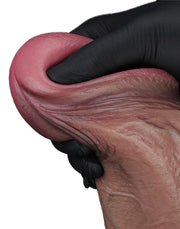 LoveToy - Dubbellaags Siliconen Dildo XXL - Lengte 33 cm - Diameter 7.6 cm - Bruin-Erotiekvoordeel.nl