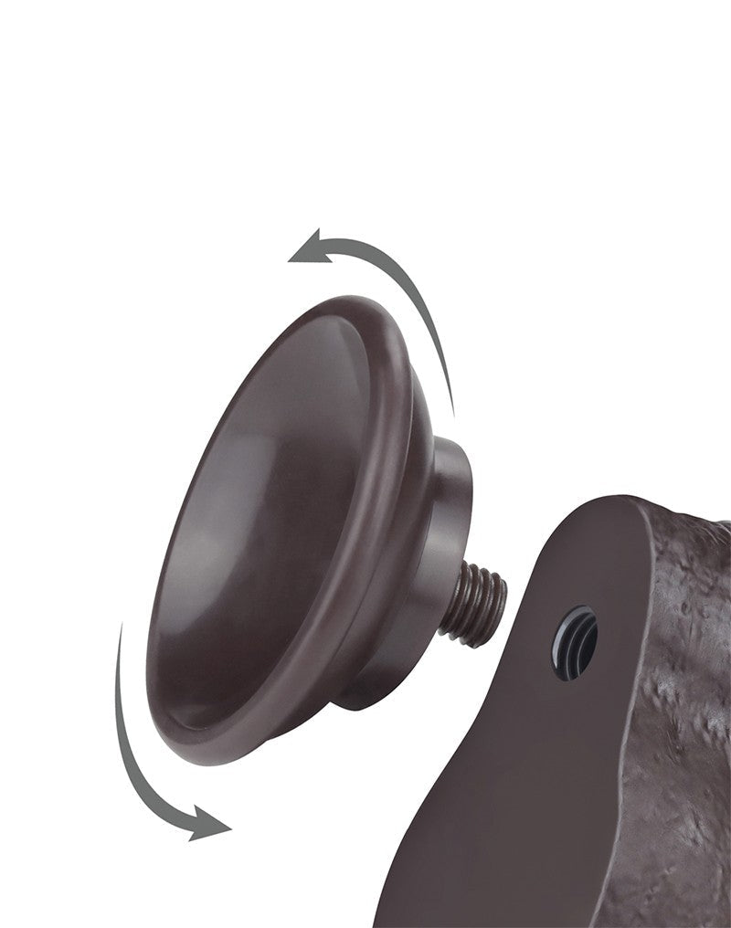 LoveToy - Dubbellaags Sliding Skin Dildo - 18,3 cm x Ø 3,5 cm - Bruin-Erotiekvoordeel.nl