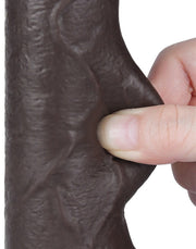 LoveToy - Dubbellaags Sliding Skin Dildo - 18,3 cm x Ø 3,5 cm - Bruin-Erotiekvoordeel.nl