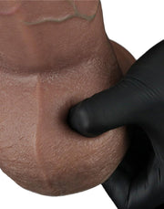 LoveToy - Gode en silicone double couche XXL - Longueur 24,6 cm - Diamètre 7 cm - Marron -Erotiekvoordeel.nl