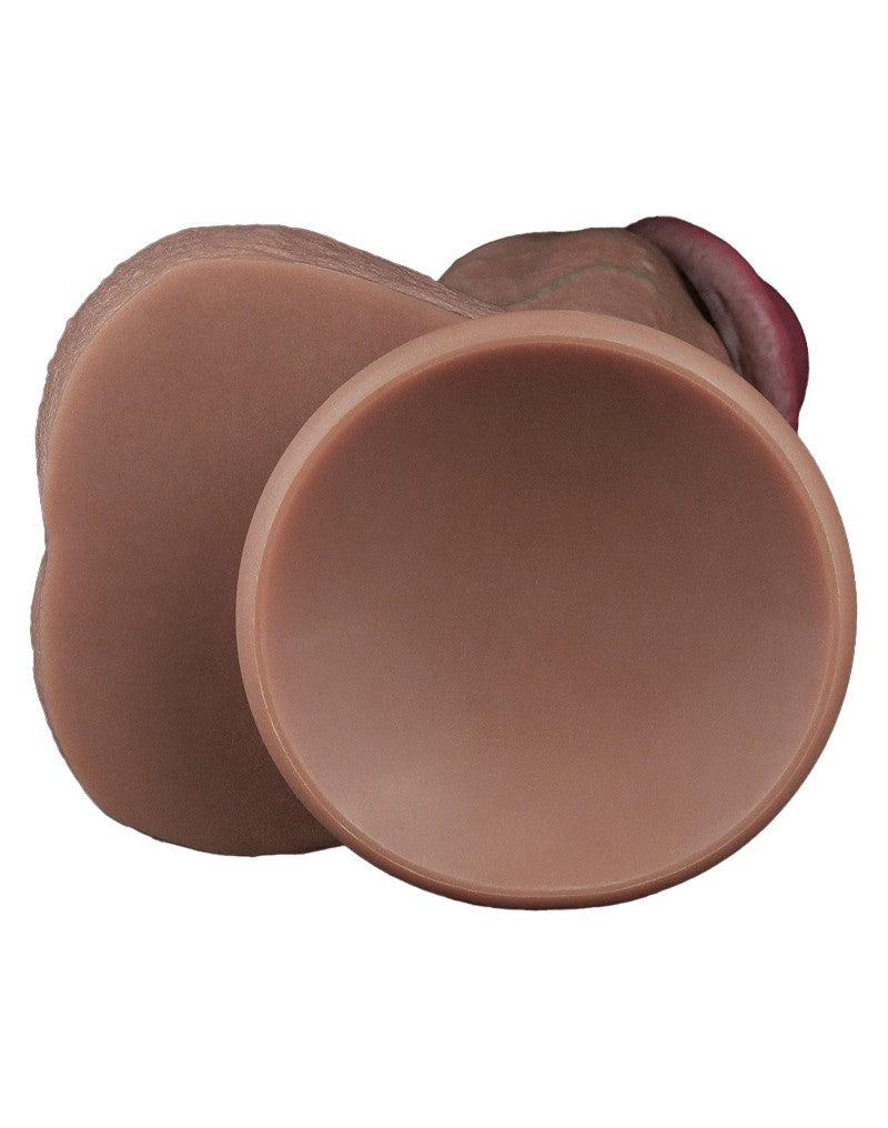 LoveToy - Gode en silicone double couche XXL - Longueur 28 cm - Diamètre 7,4 cm - Marron-Erotiekvoordeel.nl