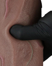 LoveToy - Gode en silicone double couche XXL - Longueur 31 cm - Diamètre 7,6 cm - Marron-Erotiekvoordeel.nl
