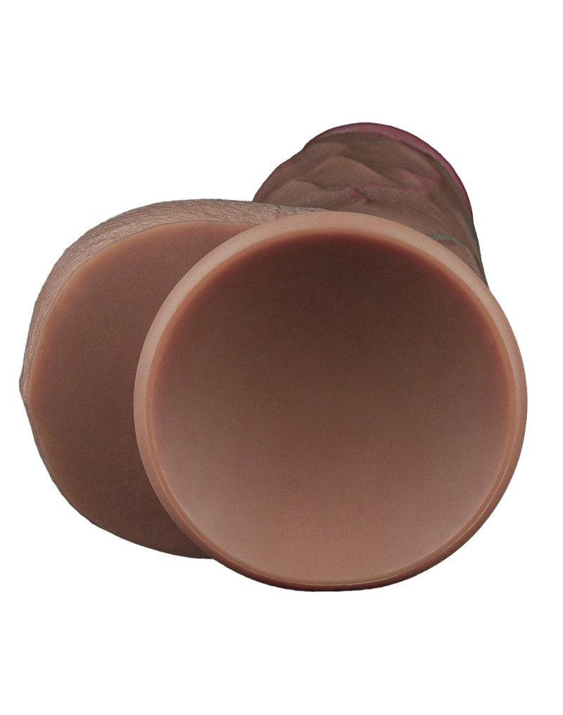 LoveToy - Gode en silicone double couche XXL - Longueur 31 cm - Diamètre 7,6 cm - Marron-Erotiekvoordeel.nl