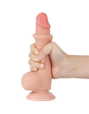 LoveToy - Glijdende Huid Dildo - Dubbellaags Dildo - Lengte 19.5 cm - Diameter 3.6 cm - Lichte huidskleur-Erotiekvoordeel.nl