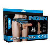 LoveToy - Ingen - Wibrujący Zestaw Strap-on - Długość 24 Cm - Jasny Kolor Skóry - Erotiekvoordeel.nl