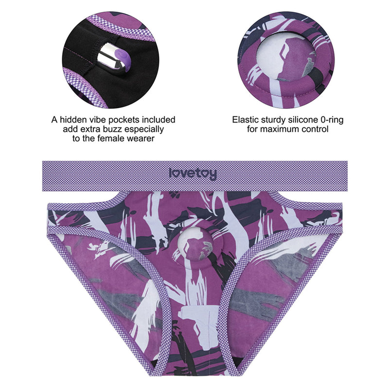 LoveToy - Ingen - Braguitas con arnés violetas - Talla M/L - Morado-Erotiekvoordeel.nl