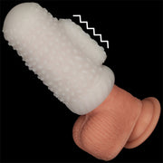 LoveToy - Knights Ring - Manchon vibrant double usage - Drip - Blanc - Erotiekvoordeel.nl