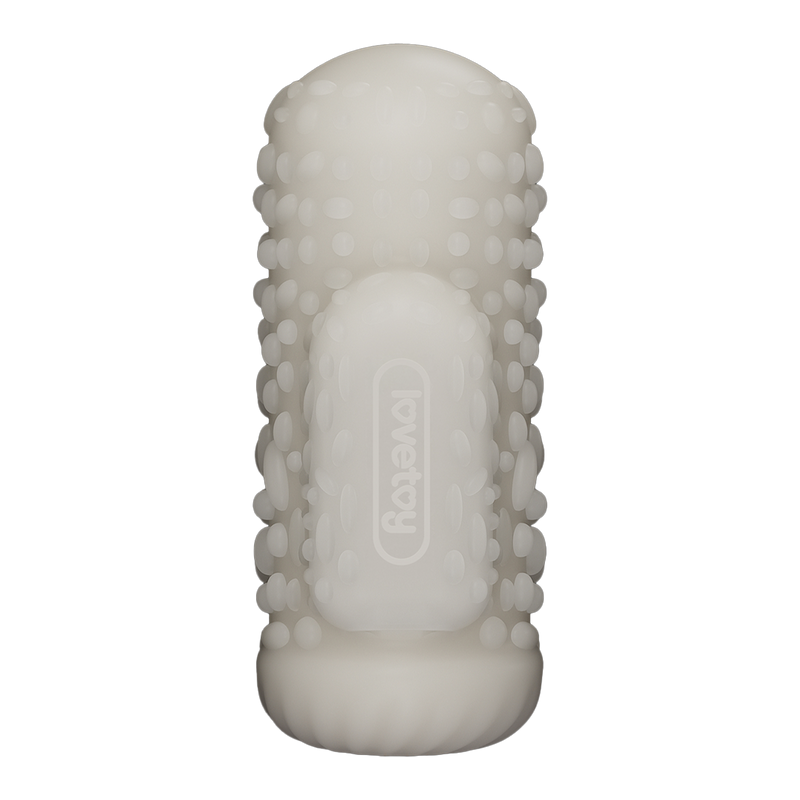 LoveToy - Knights Ring - Manchon vibrant double usage - Drip - Blanc-Erotiekvoordeel.nl