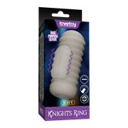 LoveToy - Knights Ring - Manchon vibrant double usage - Ondulé - Blanc-Erotiekvoordeel.nl