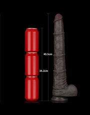 LoveToy - Nature Cock - Double-Layer Flexible Dildo with Veins - 40 cm - Brown-Erotiekvoordeel.nl
