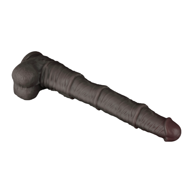 LoveToy - Nature Cock - Double-Layer Flexible Dildo with Veins - 40 cm - Brown-Erotiekvoordeel.nl