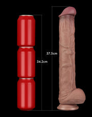 LoveToy - Nature Cock - Dildo XXL flessibile a doppio strato - 37,5 cm-Erotiekvoordeel.nl