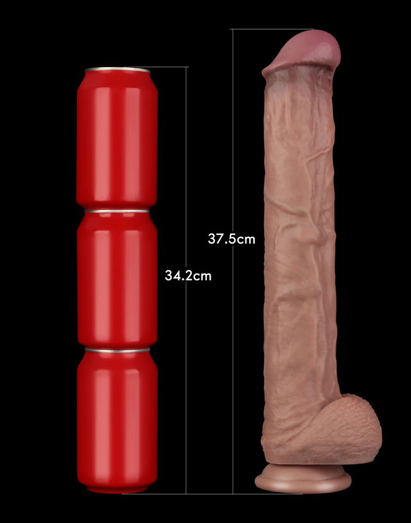 LoveToy - Nature Cock - Dildo XXL flessibile a doppio strato - 37,5 cm-Erotiekvoordeel.nl