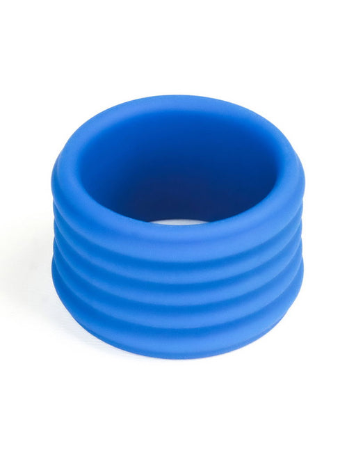 LoveToy - Pinnacle Pro - Anneau pénien Deep Rib Grip - Bleu-Erotiekvoordeel.nl