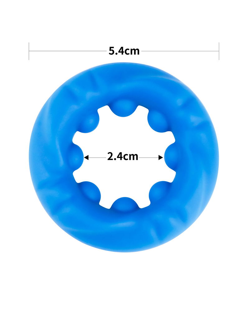 LoveToy - Pinnacle Pro - Anneau pénien Ridge Bump Ball Stretcher - Bleu - Erotiekvoordeel.nl