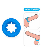 LoveToy - Pinnacle Pro - Anneau pénien Ridge Bump Ball Stretcher - Bleu - Erotiekvoordeel.nl