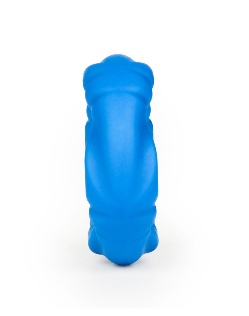 LoveToy - Pinnacle Pro - Anneau pénien Ridge Bump Ball Stretcher - Bleu - Erotiekvoordeel.nl