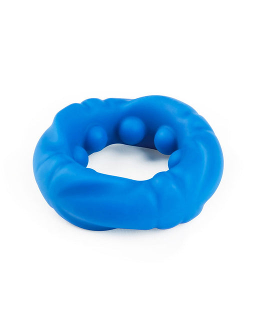LoveToy - Pinnacle Pro - Anneau pénien Ridge Bump Ball Stretcher - Bleu - Erotiekvoordeel.nl