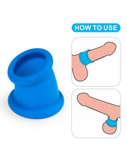 LoveToy - Pinnacle Pro - Anneau pénien Tapered Squeeze - Bleu - Erotiekvoordeel.nl