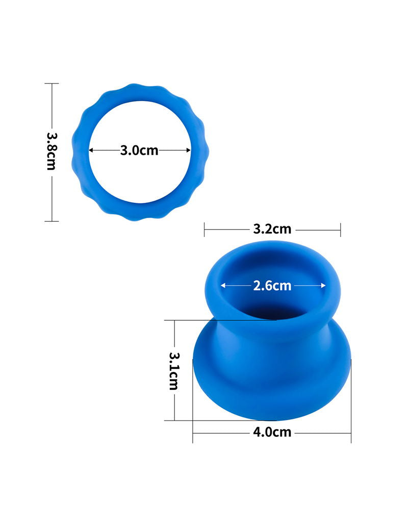 LoveToy - Pinnacle Pro - Twin Flex Stretcher Cockring - Niebieski-Erotiekvoordeel.nl