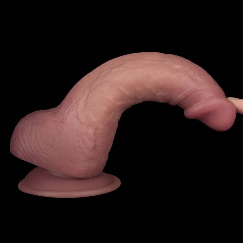 LoveToy - Power Cock - 21,5 cm - Gode vibrant - Double densité - Teinte peau claire - Erotiekvoordeel.nl