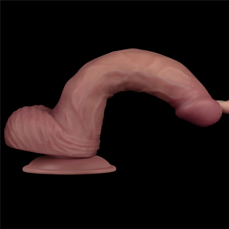 LoveToy - Power Cock - 23 cm - Gode vibrant - Double densité - Teinte chair claire - Erotiekvoordeel.nl