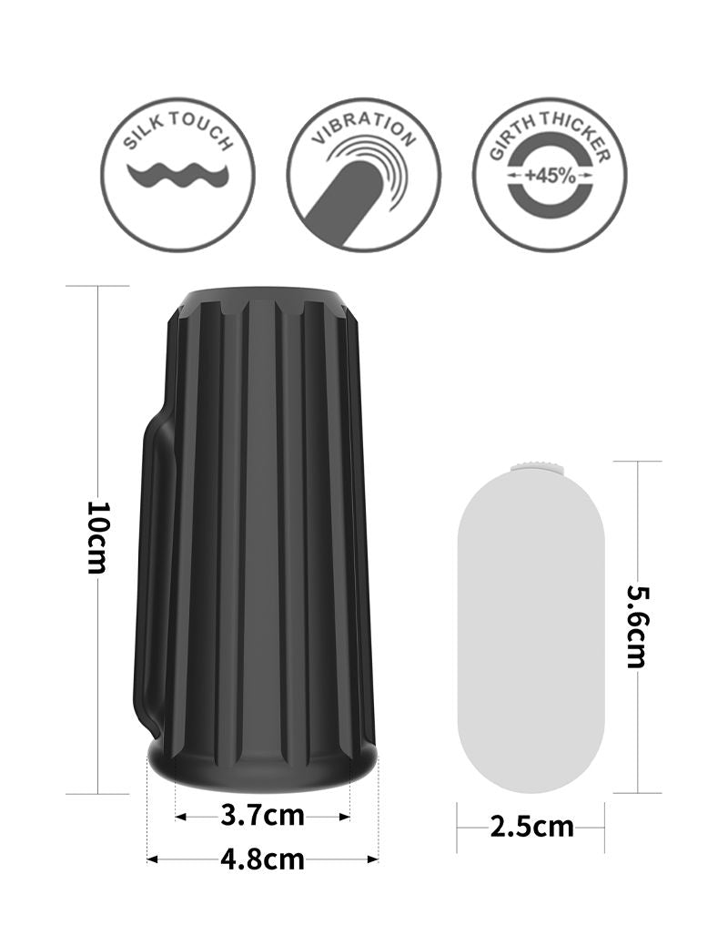 LoveToy - Ridge Knights Ring - Vibrierende Penishülle - Ø 3,7 cm - Schwarz - Erotiekvoordeel.nl