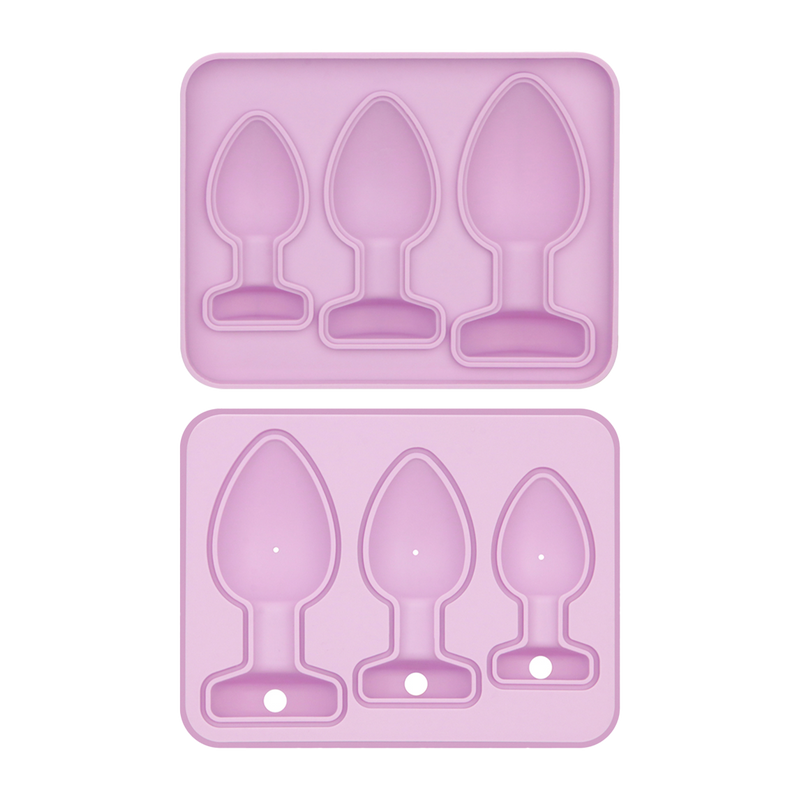 LoveToy - Silicone Ice Cube Tray - Butt Plug Set - Lila-Erotiekvoordeel.nl