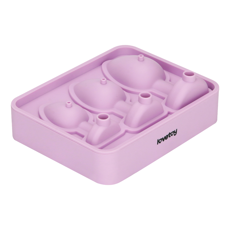 LoveToy - Silicone Ice Cube Tray - Butt Plug Set - Lilac-Erotiekvoordeel.nl