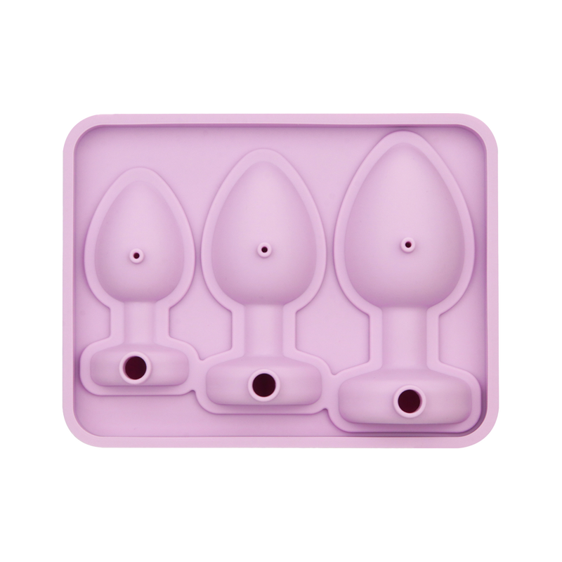 LoveToy - Silicone Ice Cube Tray - Butt Plug Set - Lila-Erotiekvoordeel.nl