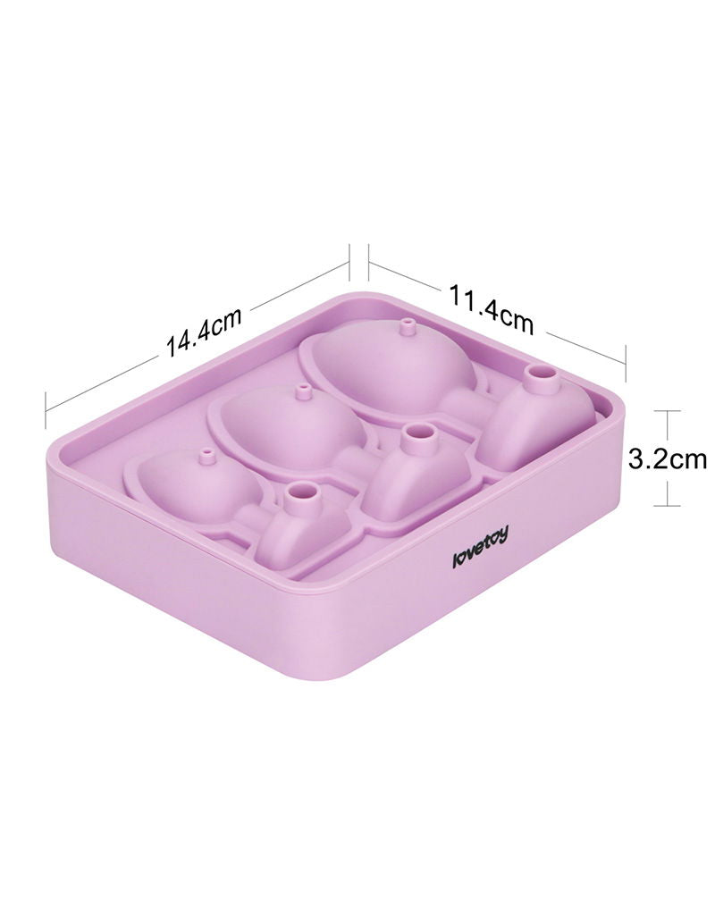 LoveToy - Silicone Ice Cube Tray - Butt Plug Set - Lila-Erotiekvoordeel.nl