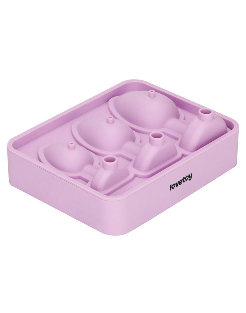 LoveToy - Silicone Ice Cube Tray - Butt Plug Set - Lila-Erotiekvoordeel.nl