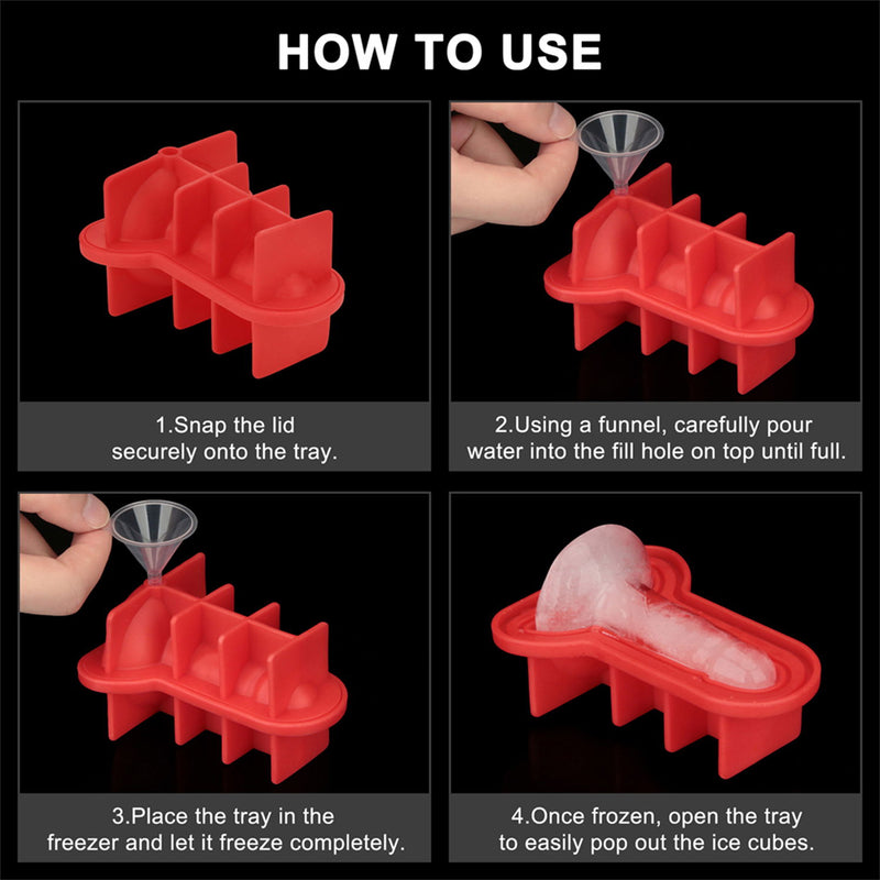 LoveToy - Moule à glaçons en silicone - Mini pénis-Erotiekvoordeel.nl