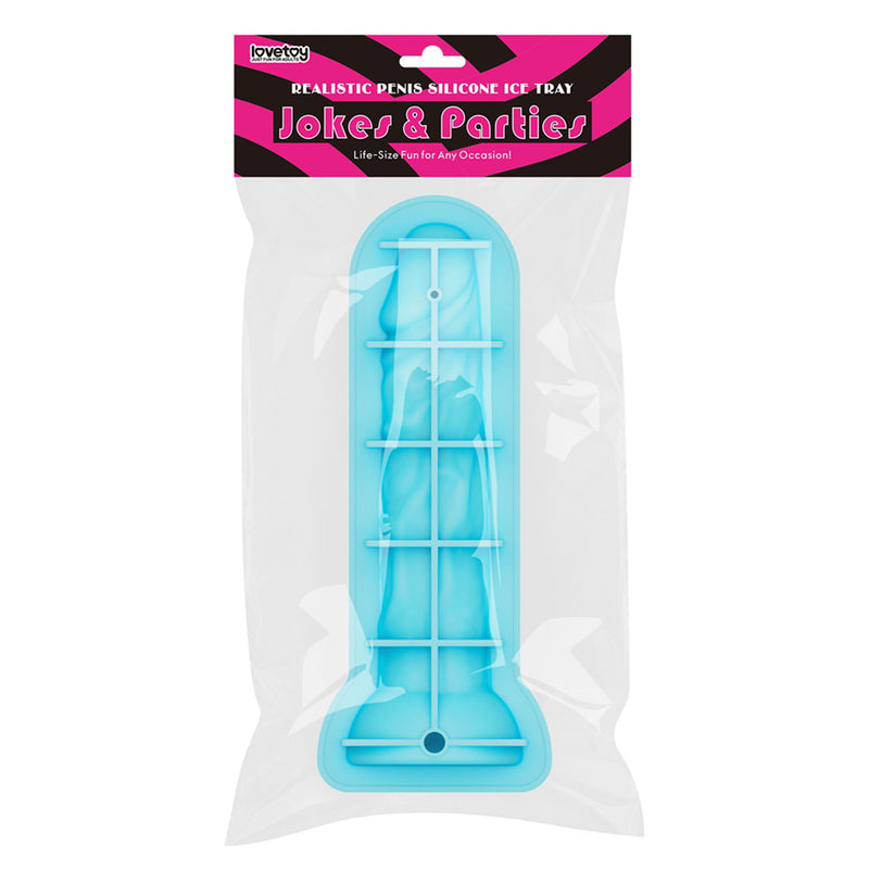 LoveToy - Siliconen IJsblokjesvorm - Realistische Penis - Blauw-Erotiekvoordeel.nl