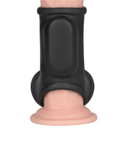 LoveToy - Silk Knights Ring - Vibrating Penis and Scrotum Sleeve - Ø 2.8 cm - Black-Erotiekvoordeel.nl